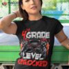 4th Grade Level Unlocked Game On Back To School Shirt