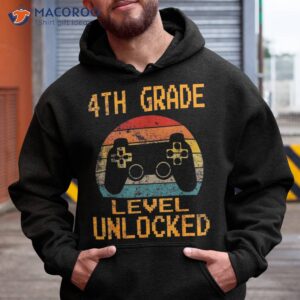 4th grade level unlocked video gamer back to school boys shirt hoodie