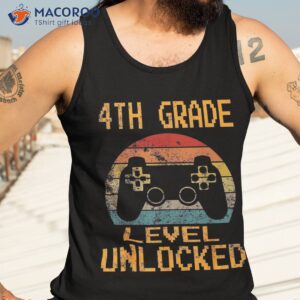 4th grade level unlocked video gamer back to school boys shirt tank top 3