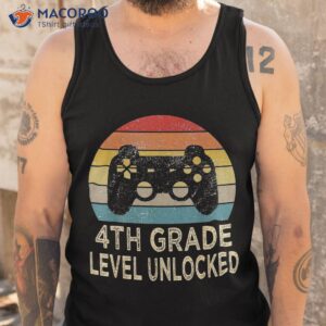 4th grade level unlocked video gamer back to school boys shirt tank top