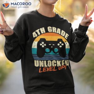 4th grade unlocked level up gamer back to school fourth shirt sweatshirt 2