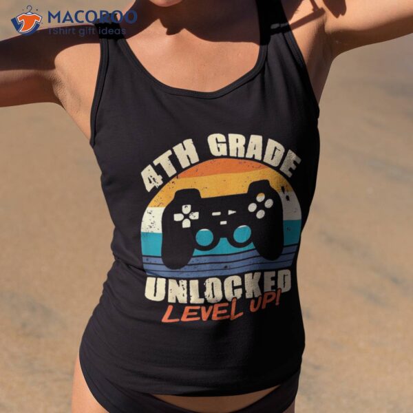 4th Grade Unlocked Level Up Gamer Back To School Fourth Shirt