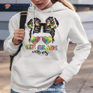 4th grade vibes messy hair bun girl back to school first day shirt hoodie 3 1