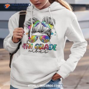 4th grade vibes messy hair bun girl back to school first day shirt hoodie 3