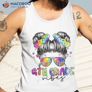 4th grade vibes messy hair bun girl back to school first day shirt tank top 3