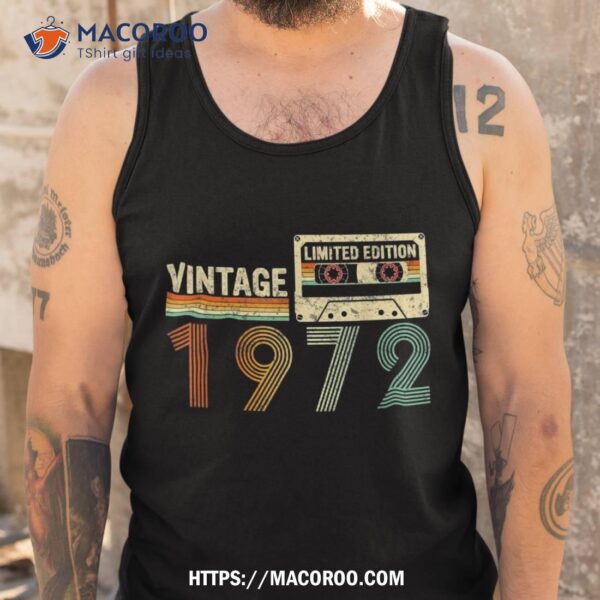 50 Year Old Gifts Vintage 1972 50th Birthday Cassette Tape Shirt