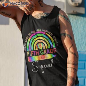 5th fifth grade teacher squad tie dye rainbow back to school shirt tank top 1