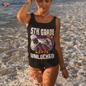 5th grade level unlocked back to school video game girls shirt tank top 3