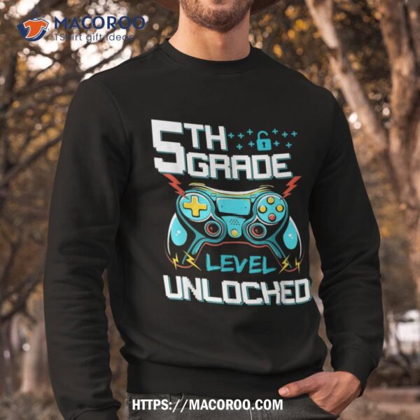 5th Grade Level Unlocked First Day Back To School Gamer Shirt