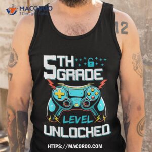 5th grade level unlocked first day back to school gamer shirt tank top