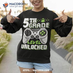 5th grade level unlocked video game back to school boys shirt sweatshirt 1