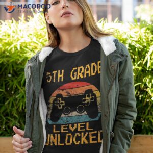 5th Grade Level Unlocked Video Gamer Back To School Boys Shirt