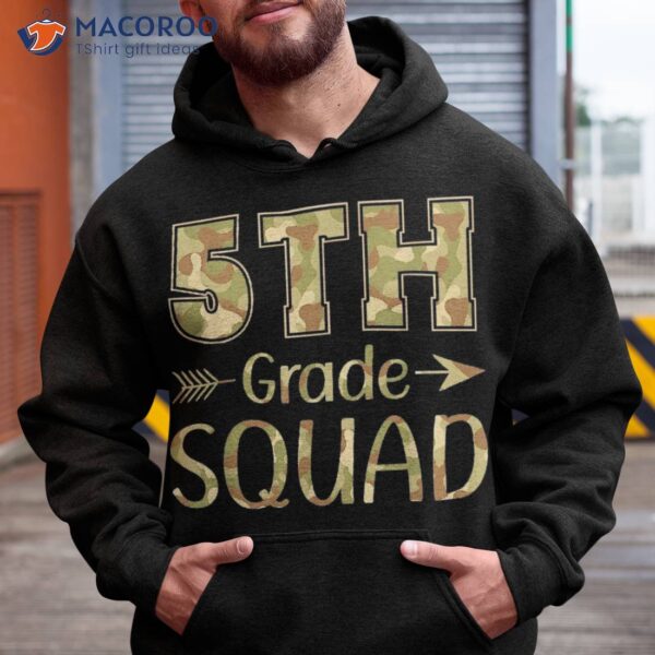 5th Grade Squad Teacher & Student Camo Back To School Shirt