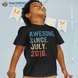 7 Year Old Gifts Awesome Since July 2016 7th Birthday Boys Shirt