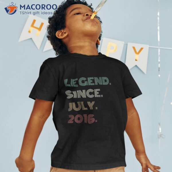 7 Years Old Legend Since July 2016 7th Birthday Shirt