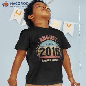 7th Birthday Awesome Since August 2016 Retro 7 Years Old Shirt