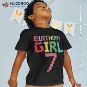 7th birthday girl master builder 7 years old block building shirt tshirt