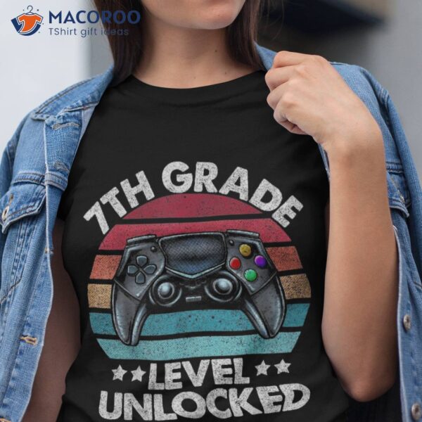 7th Grade Level Unlocked Back To School Seventh Gift Shirt