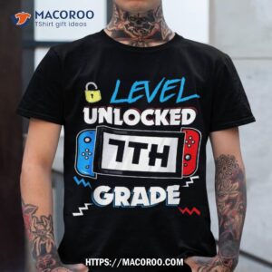 First Grade Level Unlocked First Day Back To School Gamer Shirt