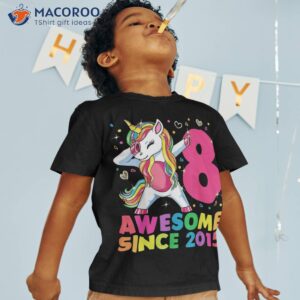 8 years old unicorn dabbing 8th birthday girl party shirt tshirt