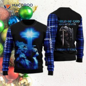 A Child Of God, Man Faith Ugly Christmas Sweater