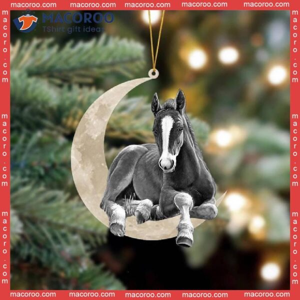 A Horse Sitting On The Moon, Hanging Flat Custom-shaped Christmas Acrylic Ornament