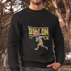 a j dillon green bay cartoon signature shirt sweatshirt