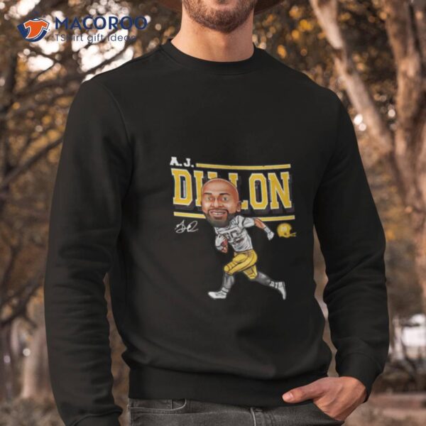 A.j. Dillon Green Bay Cartoon Signature Shirt