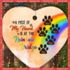 A Piece Of My Heart Is At The Rainbow Bridge Custom Name Christmas Ceramic Ornament