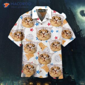A Surprised Cat Thinking About Hawaiian Ice Cream Shirts