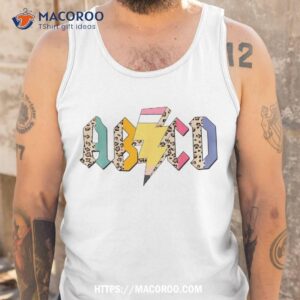 abcd pencil lightning bolt back to school teachers kids shirt tank top