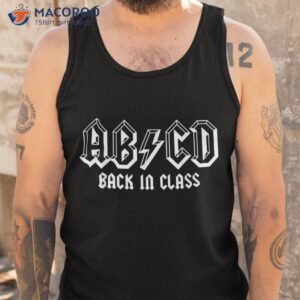 abcd rocks back to school in class funny teacher shirt tank top