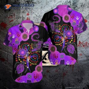 Aboriginal Naidoc Turtle Purple Hawaiian Shirts