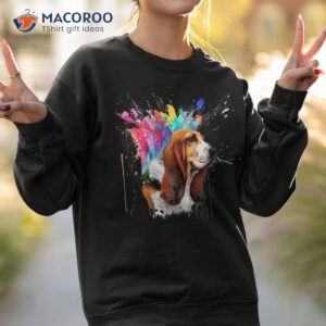 abstract basset hound art splashes of paint colorful dog shirt sweatshirt 2