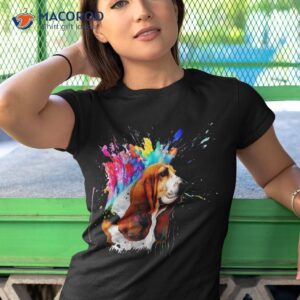 Abstract Basset Hound Art Splashes Of Paint, Colorful Dog Shirt
