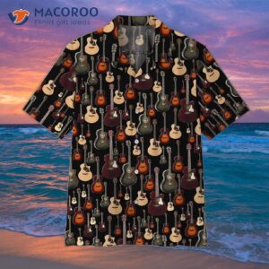 Acoustic Black Guitar Music Instrument Hawaiian Shirts