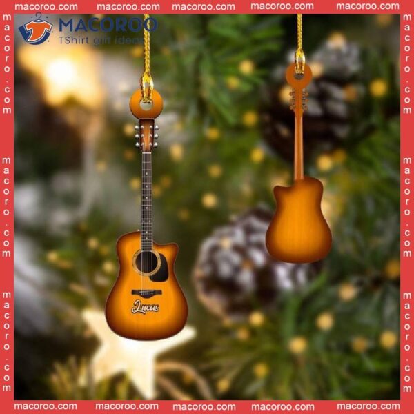 Acoustic Guitar Custom-shaped Christmas Acrylic Ornament