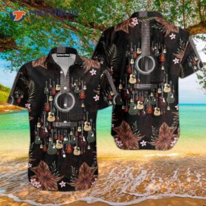 Acoustic Guitar, Music Instrument, Hibiscus Flowers, And Hawaiian Shirts