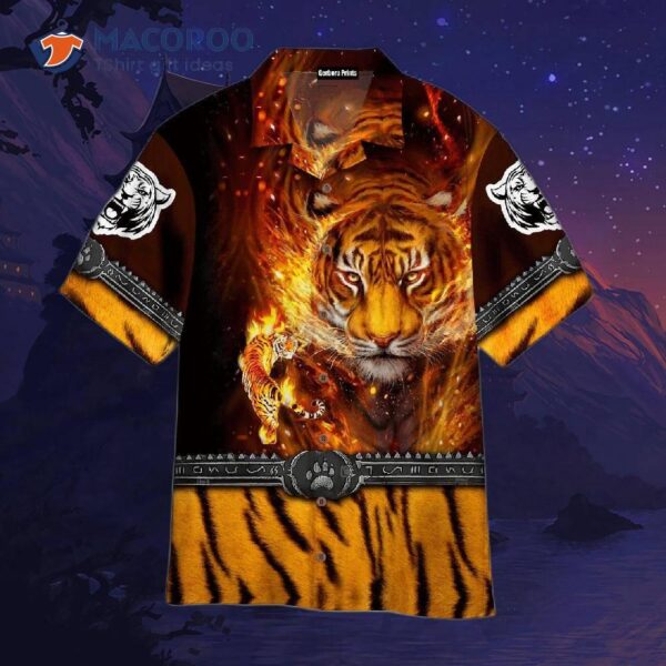 African Tiger Flame Hawaiian Gift Shirts