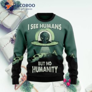 Alien No Humanity Ugly Christmas Sweater