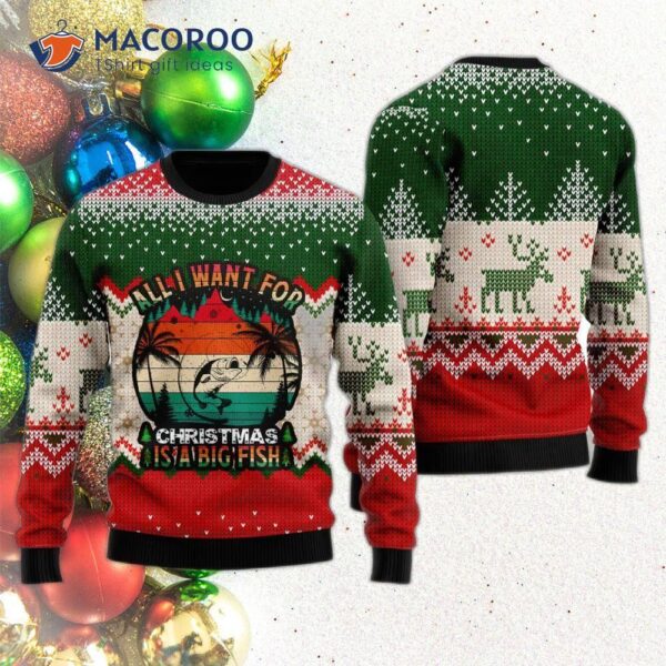 All I Want For Christmas Is An Ugly Sweater With A Fishing Design