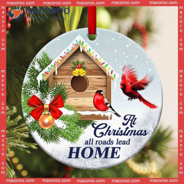 All Roads Lead Home Christmas Ceramic Ornament