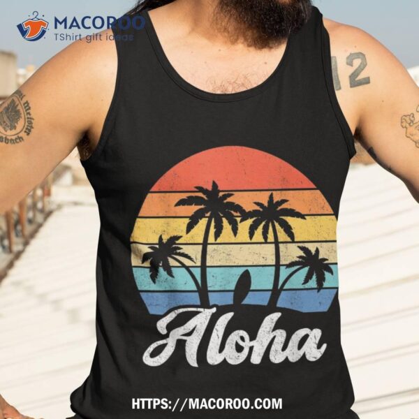 Aloha Hawaii Hawaiian Island Shirt Palm Beach Surfboard Surf Shirt