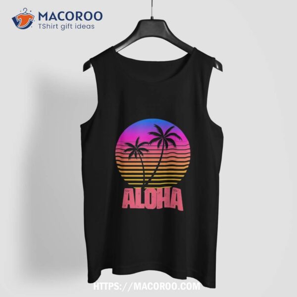 Aloha Hawaii Hawaiian Island Shirt Palm Beach Surfboard Surf Shirt