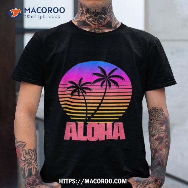 Aloha Hawaii Hawaiian Island Shirt Palm Beach Surfboard Surf Shirt