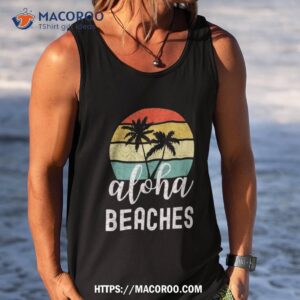 aloha hawaiian island hawaii palm beach surfboard surf shirt tank top