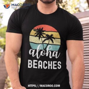 Pink Flamingo Beach Summer Vibes Palm Trees Tropical Shirt