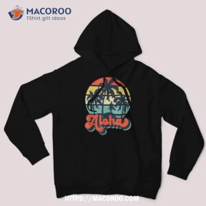 aloha hawaiian island palm beach surfboard surf shirt hoodie