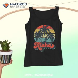 aloha hawaiian island palm beach surfboard surf shirt tank top