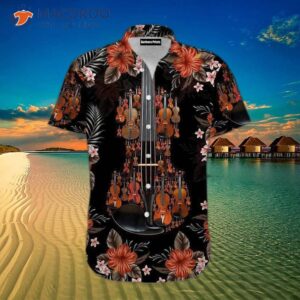 amazing combination of a black hawaiian shirt and violin 1